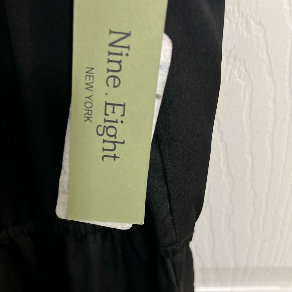 33) Nine.Eight Women's Satin Halter Midi Dress black tiered Size Large NWT - Picture 5 of 8